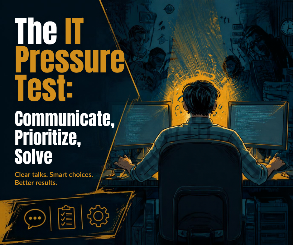 The IT Pressure Test: Communicate, Prioritize, Solve The IT Pressure Test: Communicate, Prioritize, Solve